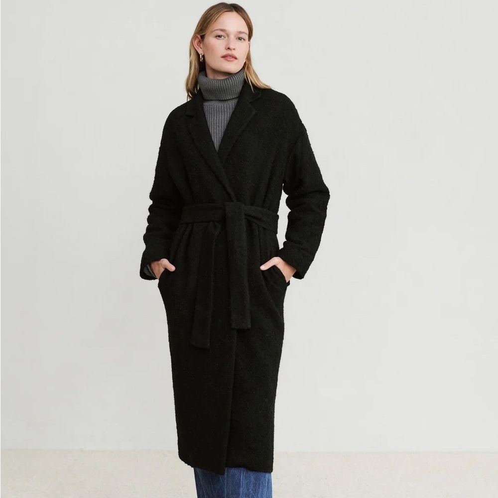 JENNI KAYNE Black Jacquard Overcoat SIZE SMALL
